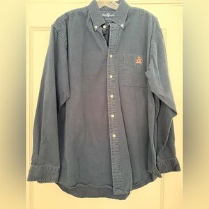 Ralph Lauren navy brushed twill polo bear shirt men’s L